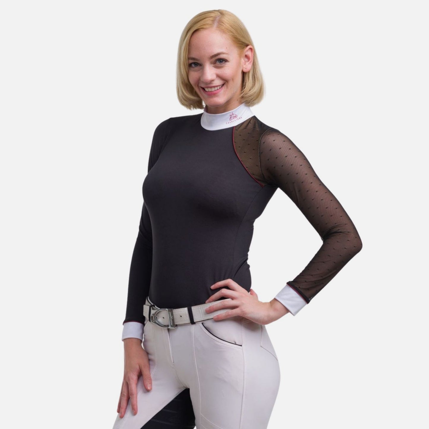 Cavalliera Modern Dame Long Sleeve Show Shirt - Black