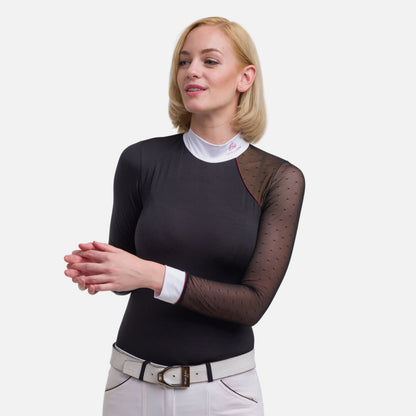Cavalliera Modern Dame Long Sleeve Show Shirt - Black