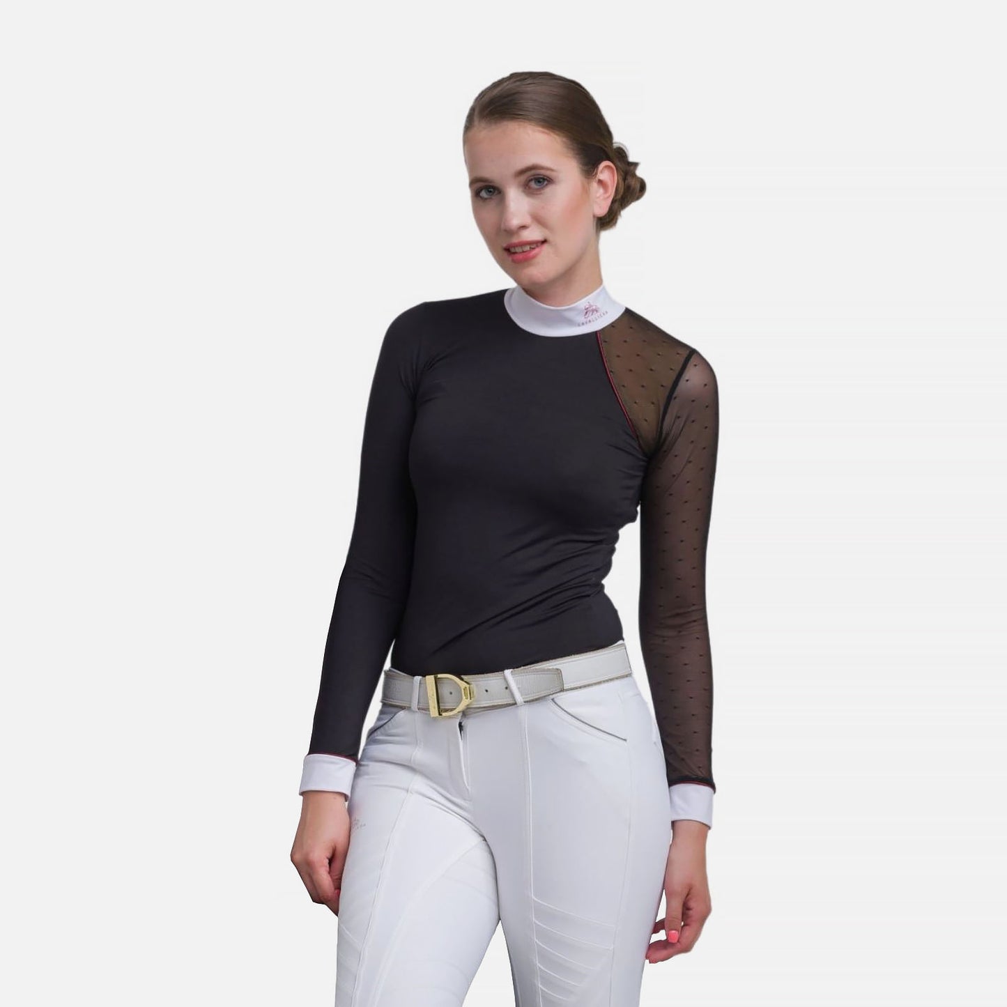 Cavalliera Modern Dame Long Sleeve Show Shirt - Black