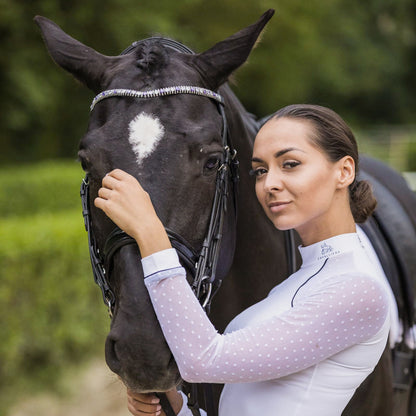 Cavalliera Modern Dame Long Sleeve Show Shirt - White