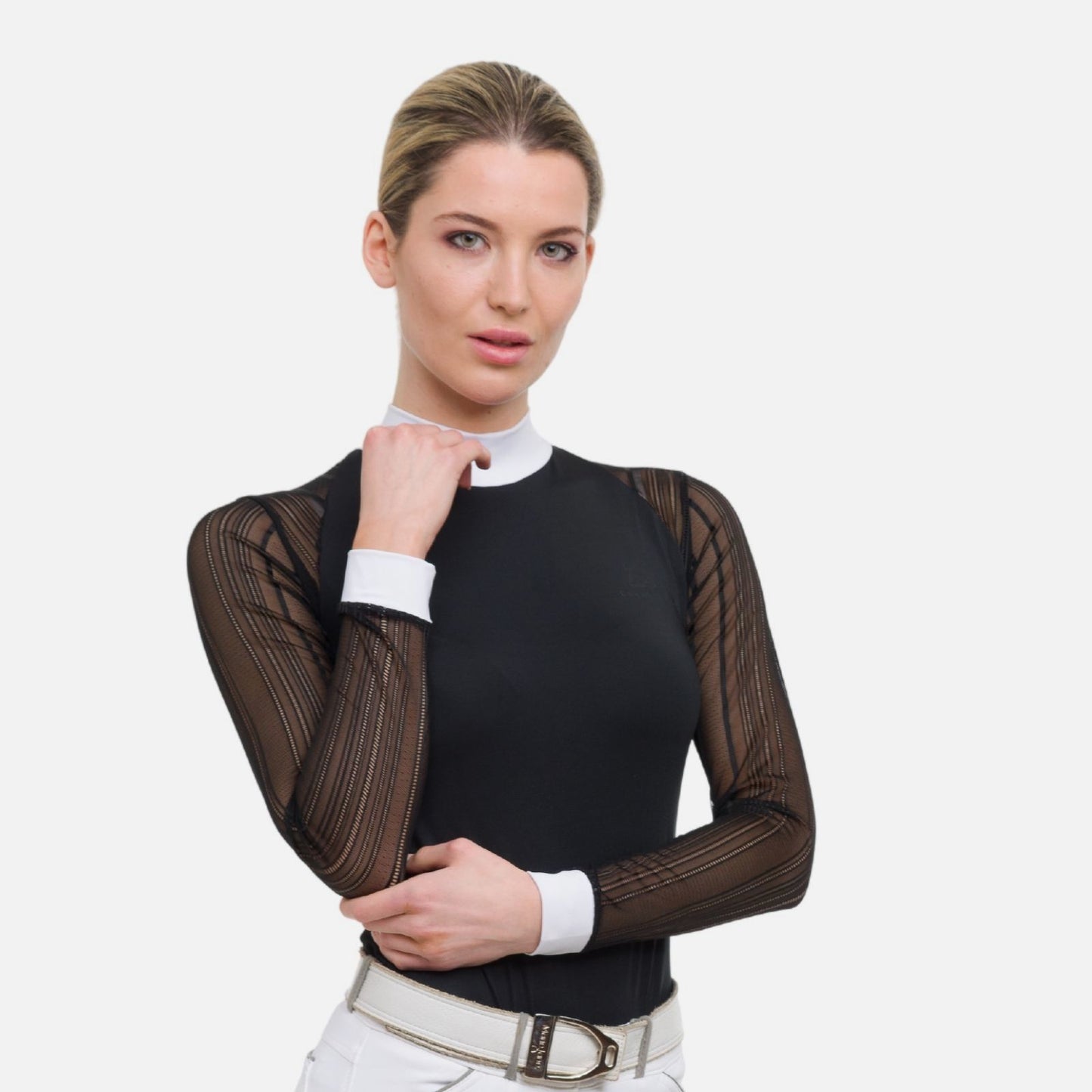 Cavalliera Contessa Long Sleeve Show Shirt - Black