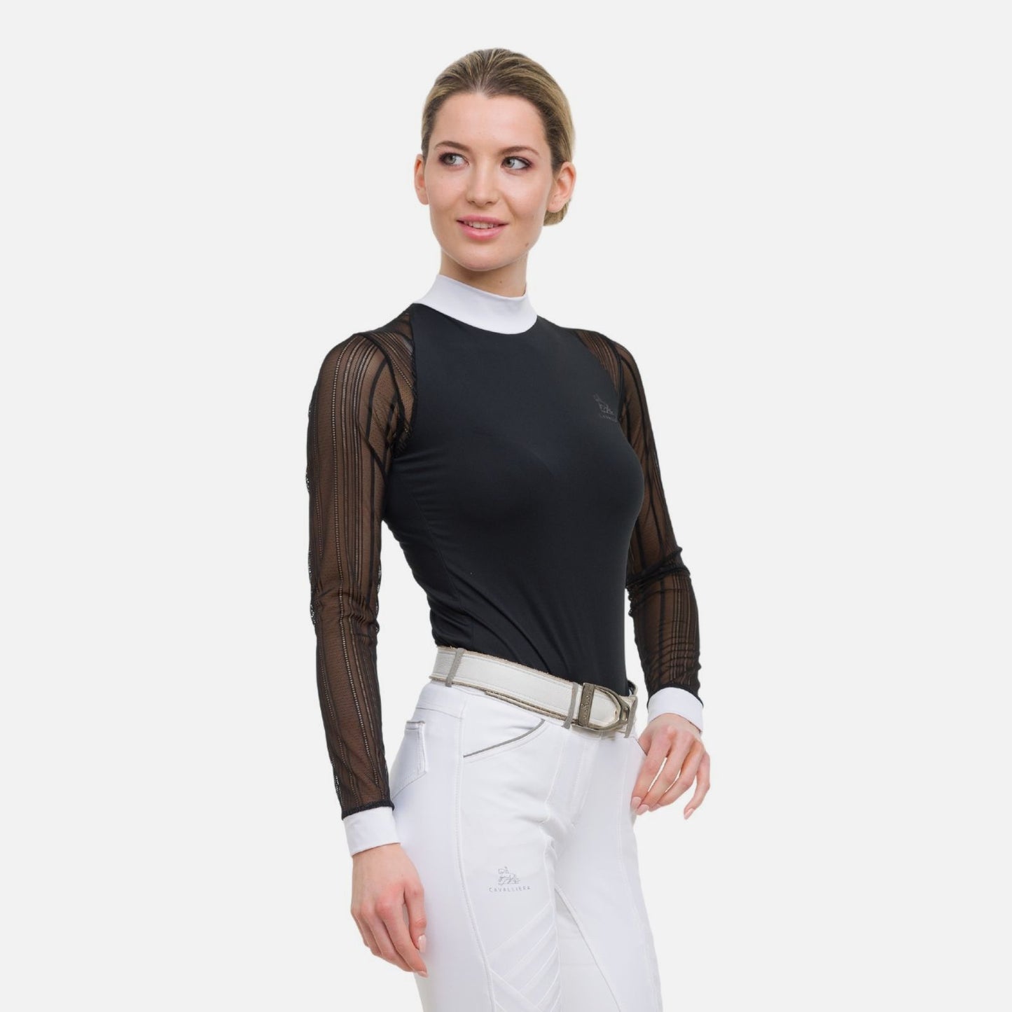 Cavalliera Contessa Long Sleeve Show Shirt - Black