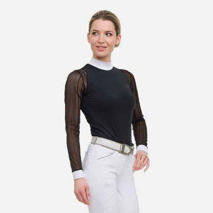 Cavalliera Contessa Long Sleeve Show Shirt - Black