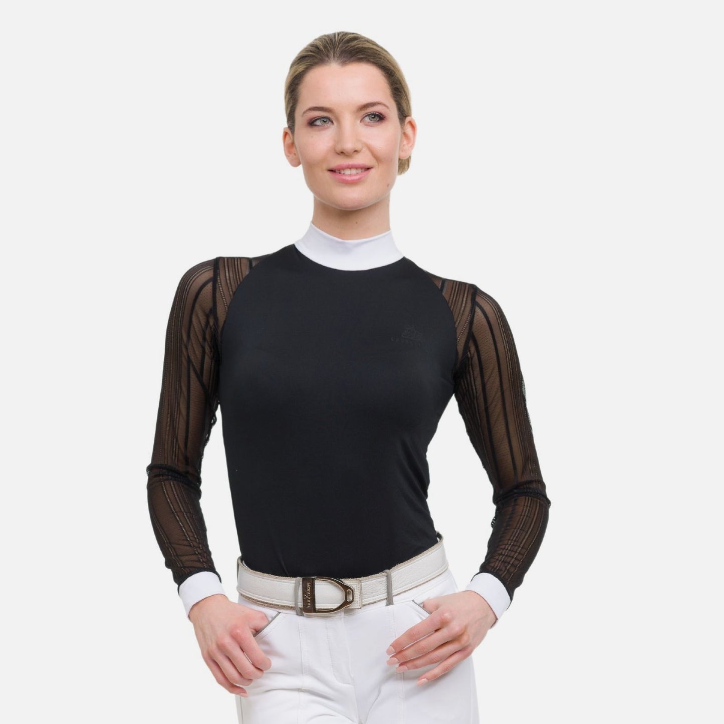 Cavalliera Contessa Long Sleeve Show Shirt - Black