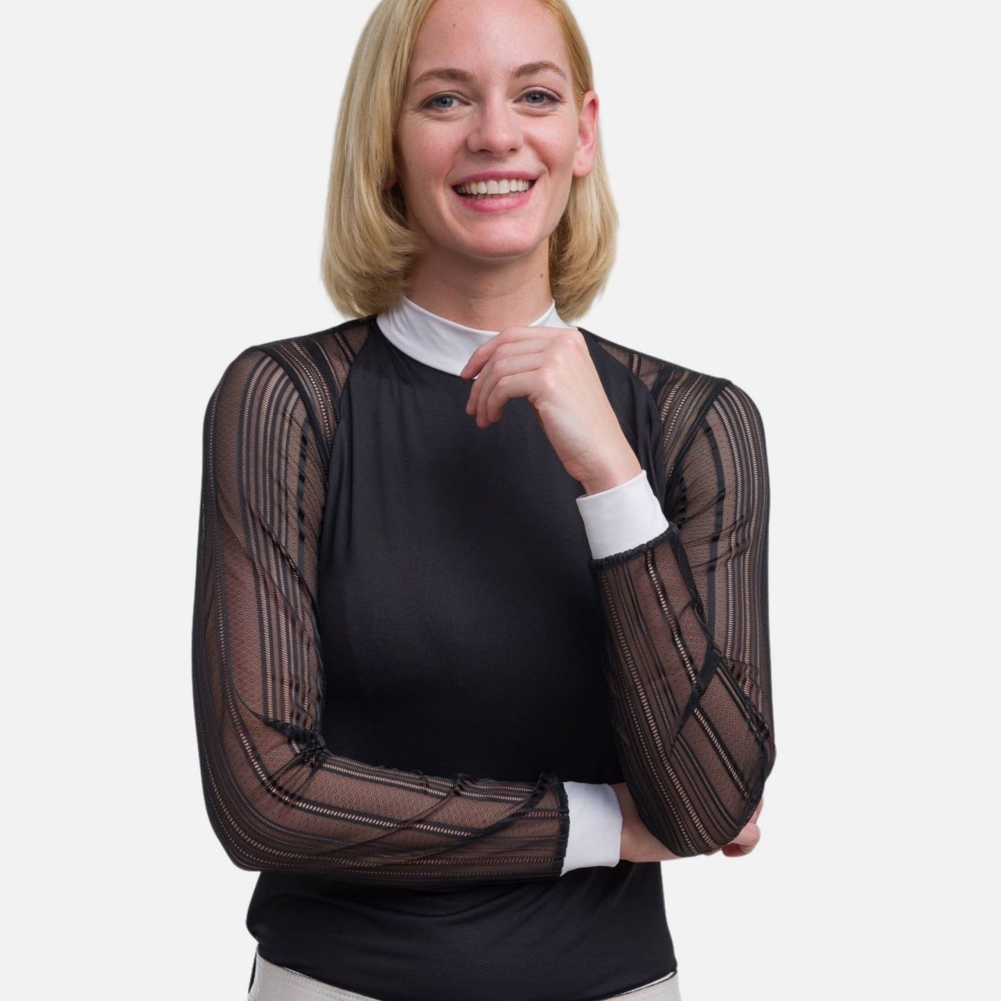 Cavalliera Contessa Long Sleeve Show Shirt - Black