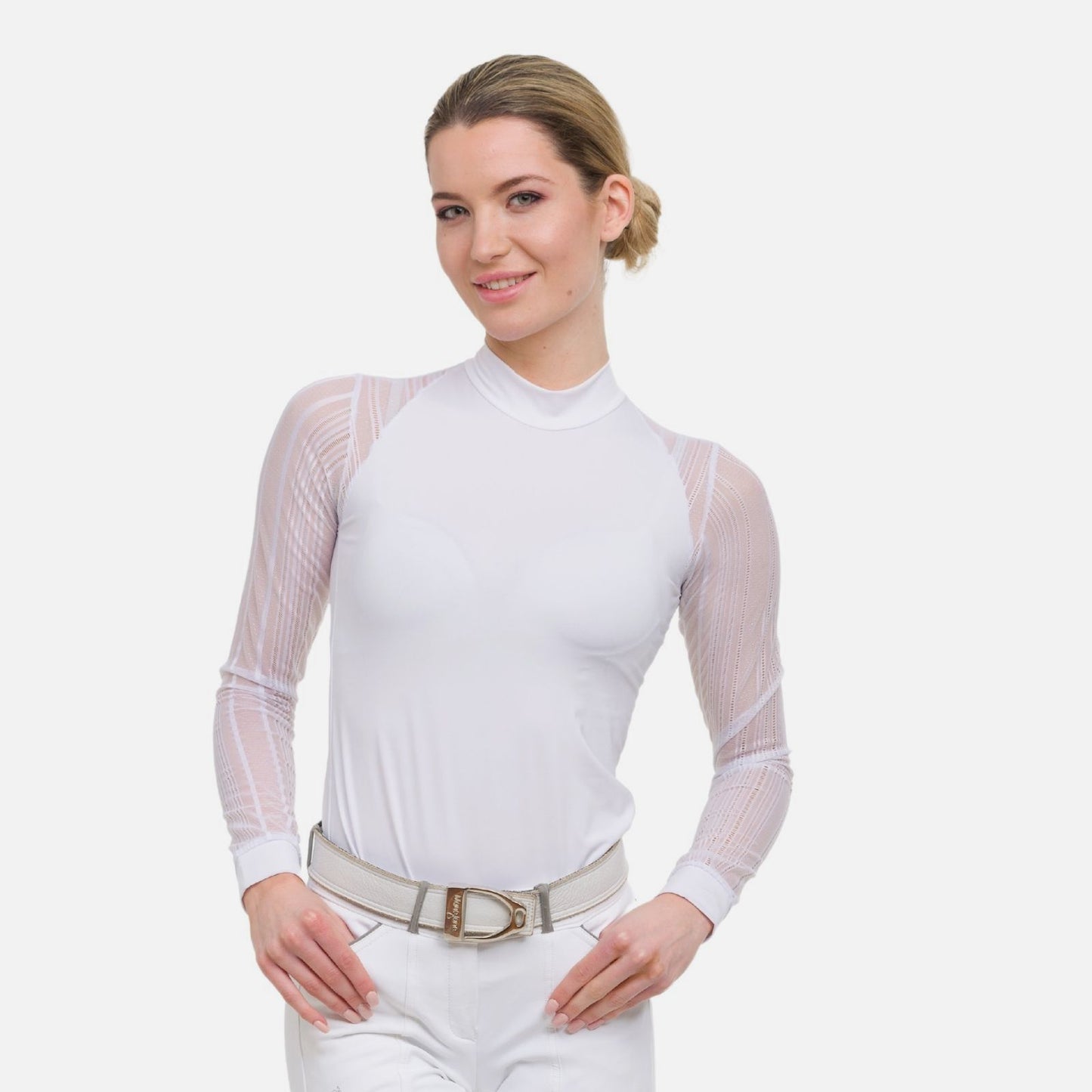 Cavalliera Contessa Long Sleeve Show Shirt - White