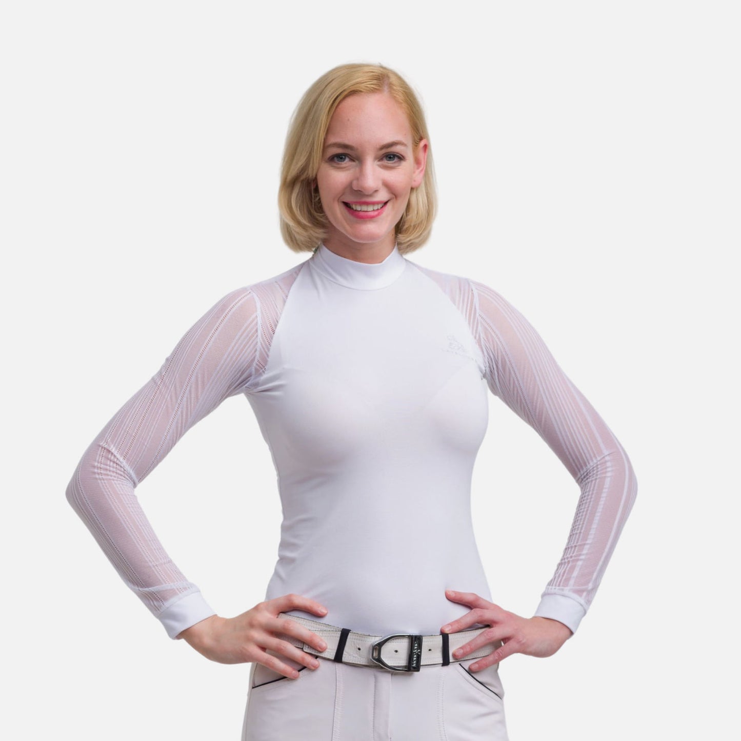 Cavalliera Contessa Long Sleeve Show Shirt - White