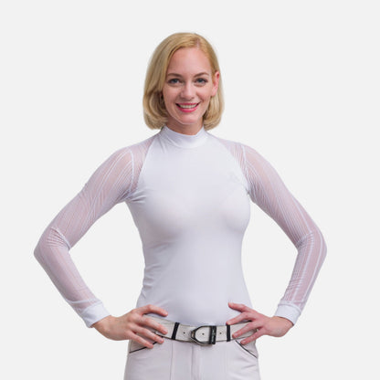 Cavalliera Contessa Long Sleeve Show Shirt - White