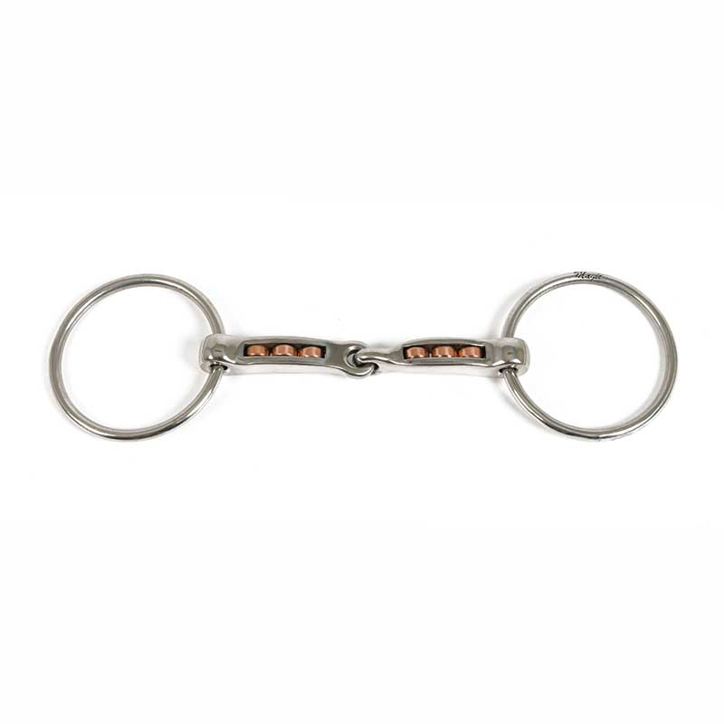 Metalab Magic System with Copper Roller Loose Ring Snaffle Bit - 5 1/4"