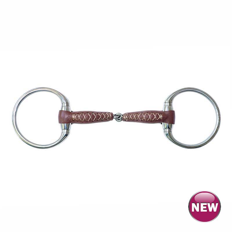 Metalab Leather Eggbutt Pinchless Snaffle Bit - 20mm
