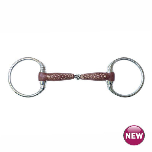 Metalab Leather Eggbutt Pinchless Snaffle Bit - 20mm