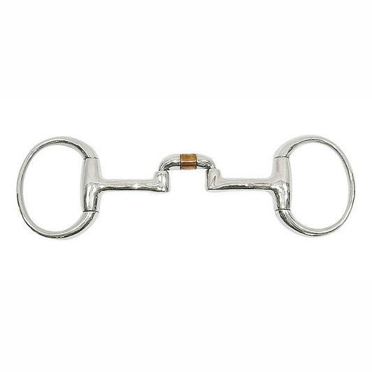 Metalab Relaxation Double Jointed with Copper Roller Eggbutt Snaffle Bit - 5 1/4"
