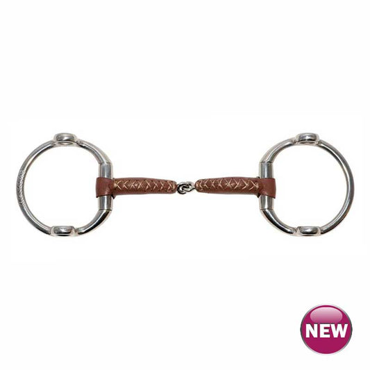 Metalab Leather Eggbutt Gag Pinchless Snaffle Bit