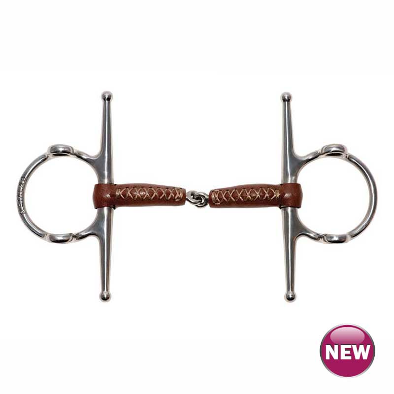 Metalab Leather Full Cheek Gag Pinchless Snaffle Bit