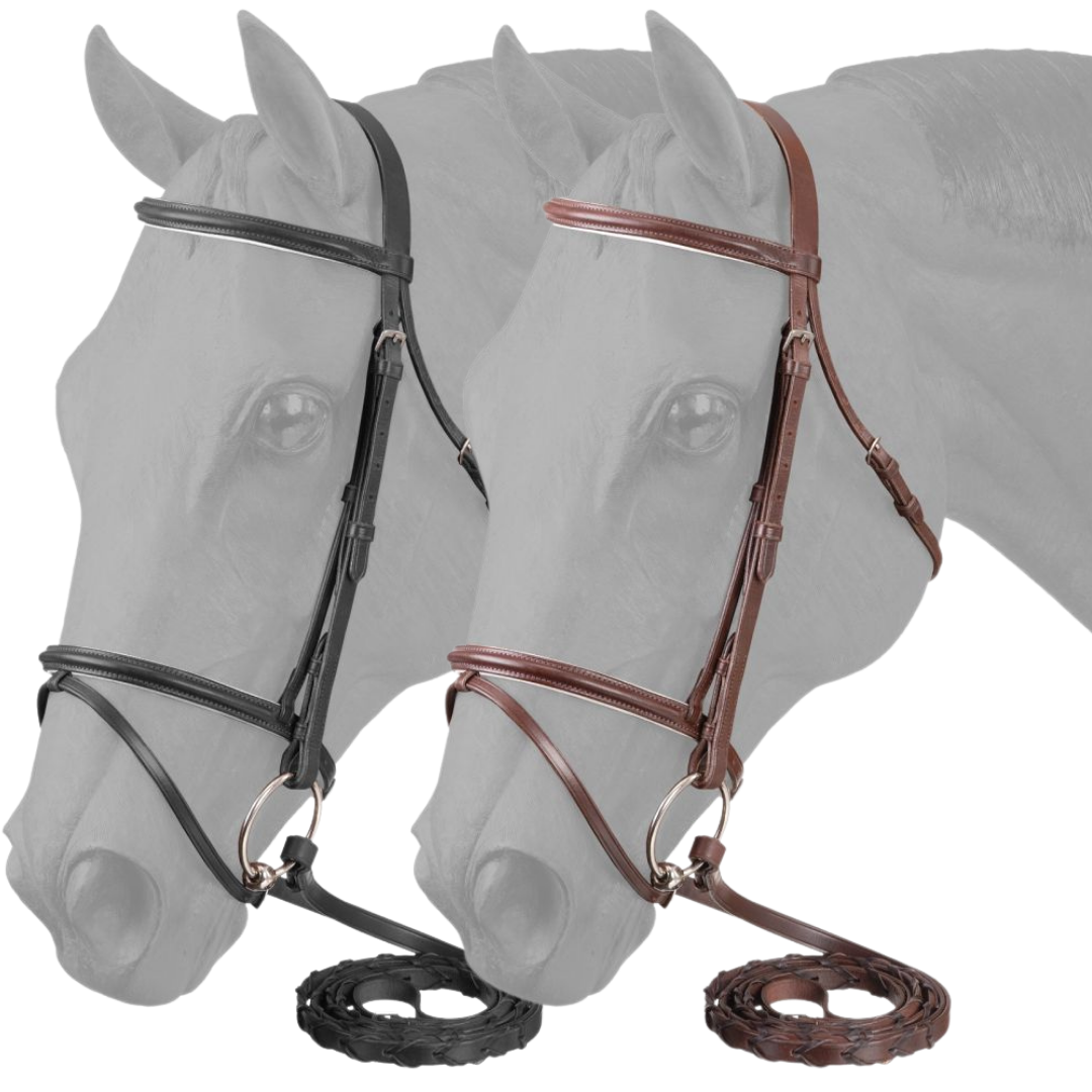 Equitare Padded Flash Noseband Snaffle Bridle