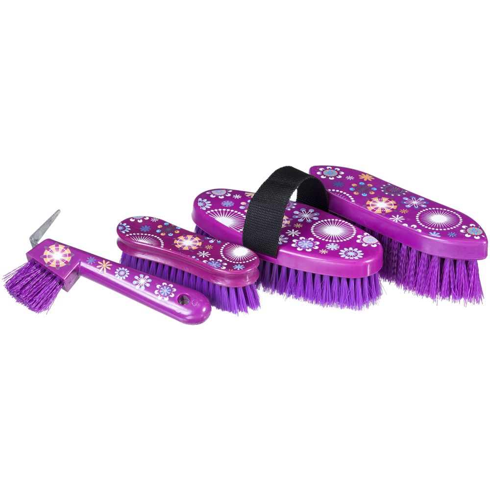 Tough1® 4 Piece Printed Brush Package - Purple Flower