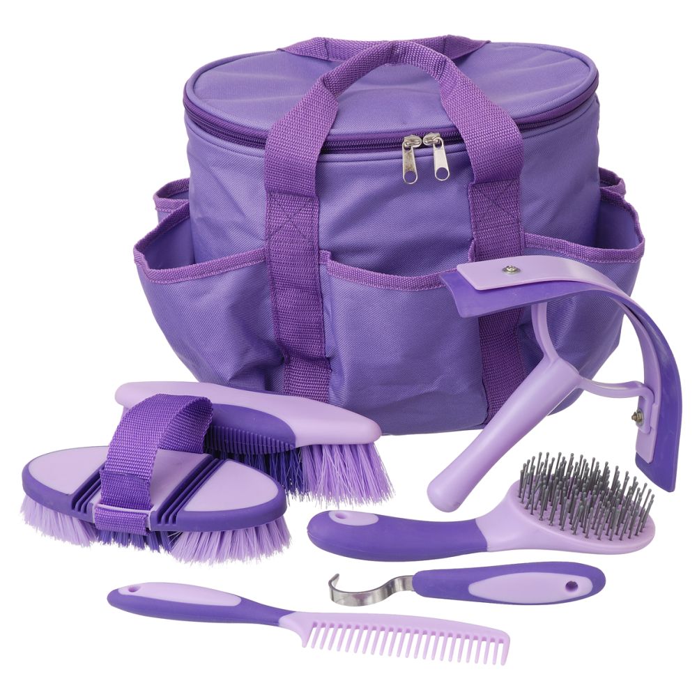 Tough1® Great Grips™ 6-Piece Brush Set with Bag - Purple/Lt. Purple