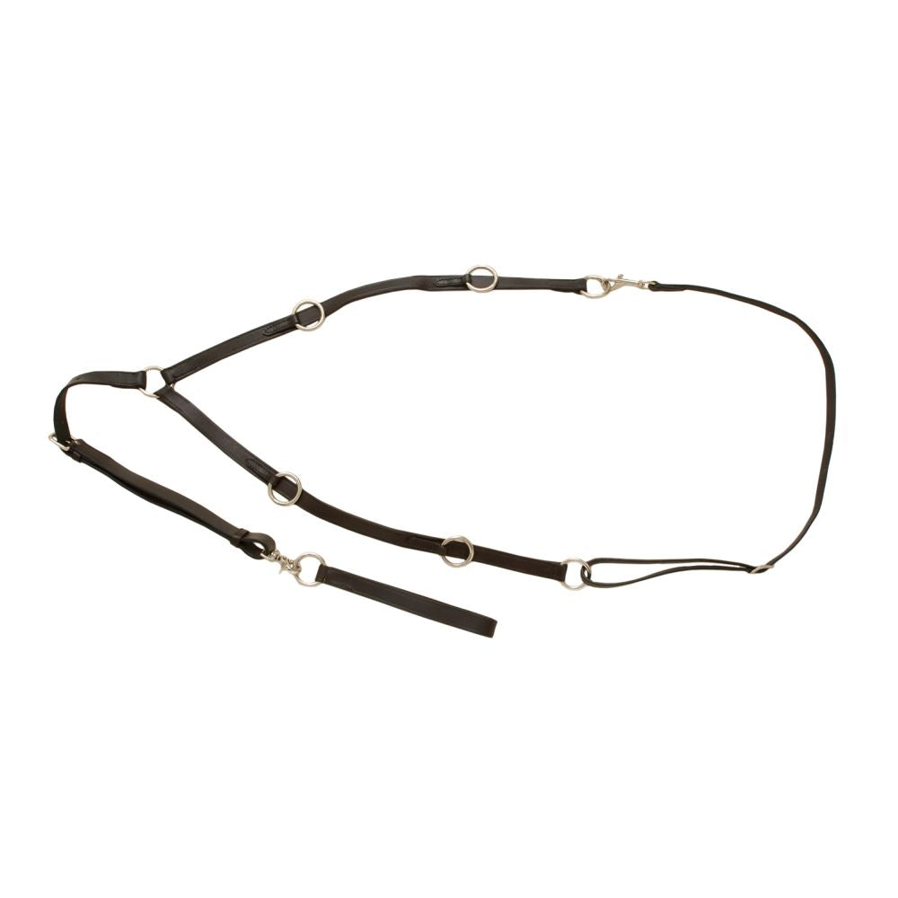 Tough1® 6 Ring Leather Training Martingale