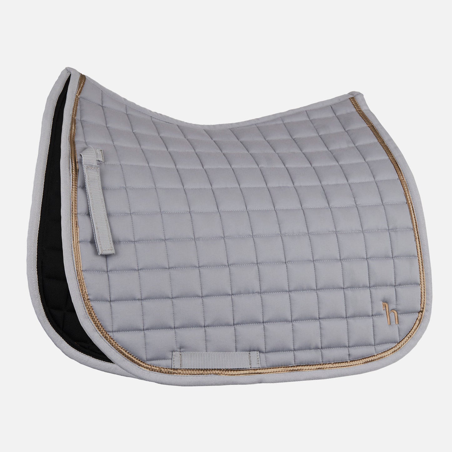 Horze Munich Dressage Saddle Pad with Metallic Piping - Alloy Grey