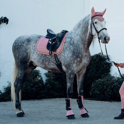 Horze Munich Dressage Saddle Pad with Metallic Piping - Rose Tan
