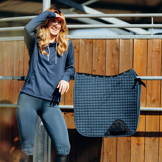 Horze Cooling Dressage Saddle Pad - Obscure Night Dark Blue