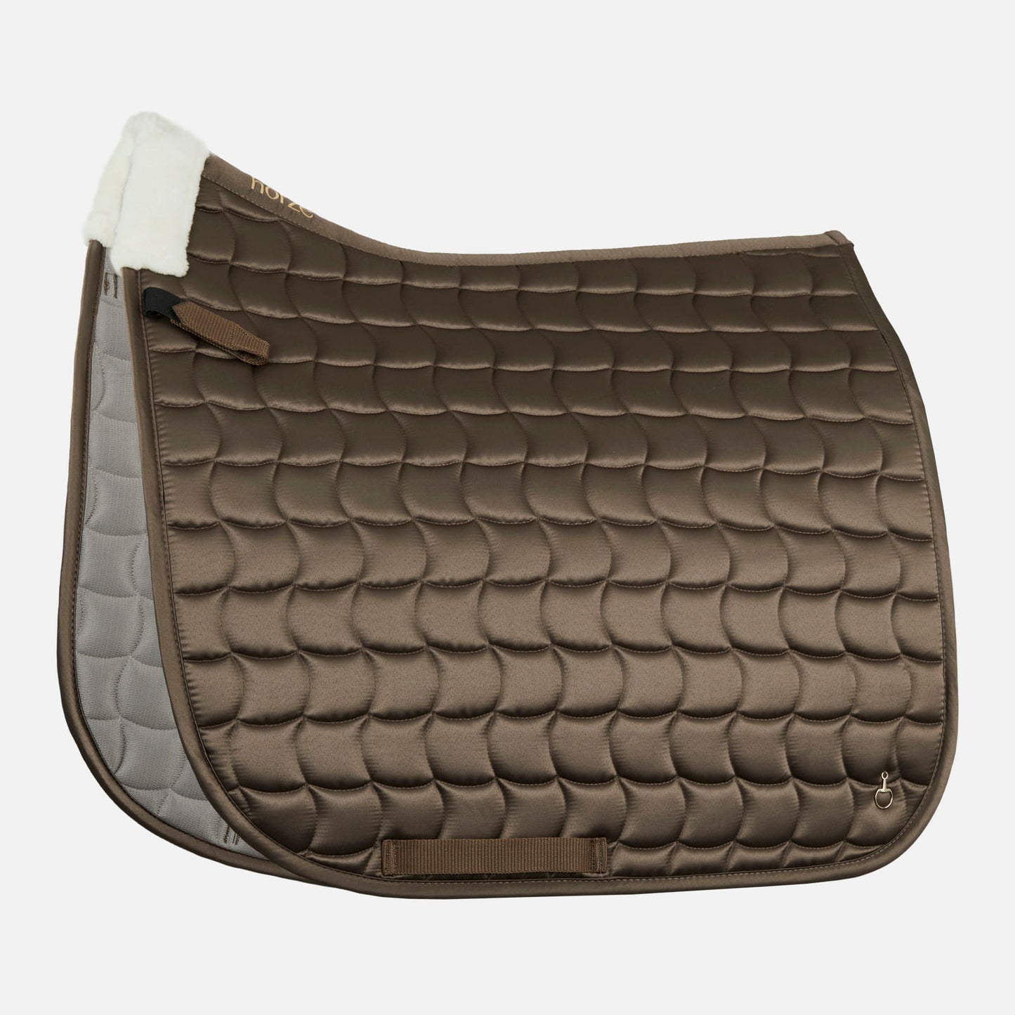 Horze Houston Comfort Fleece Dressage Saddle Pad - Bison Dark Brown