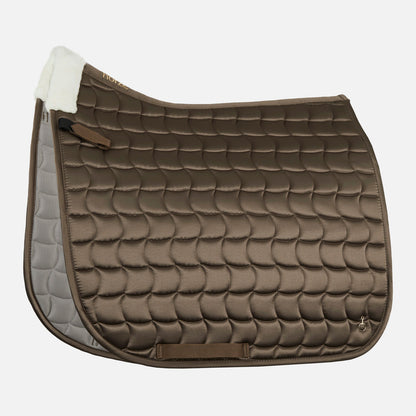 Horze Houston Comfort Fleece Dressage Saddle Pad - Bison Dark Brown