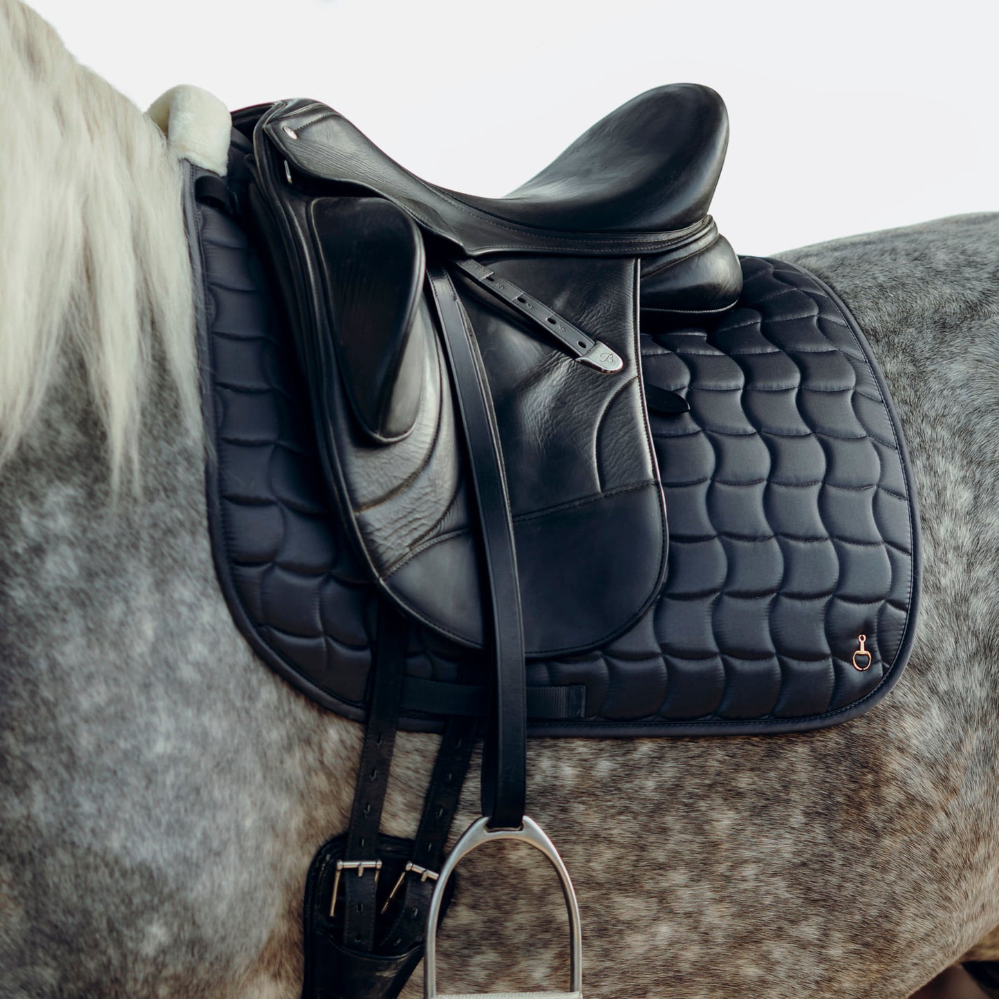 Horze Houston Comfort Fleece Dressage Saddle Pad - Charcoal Grey