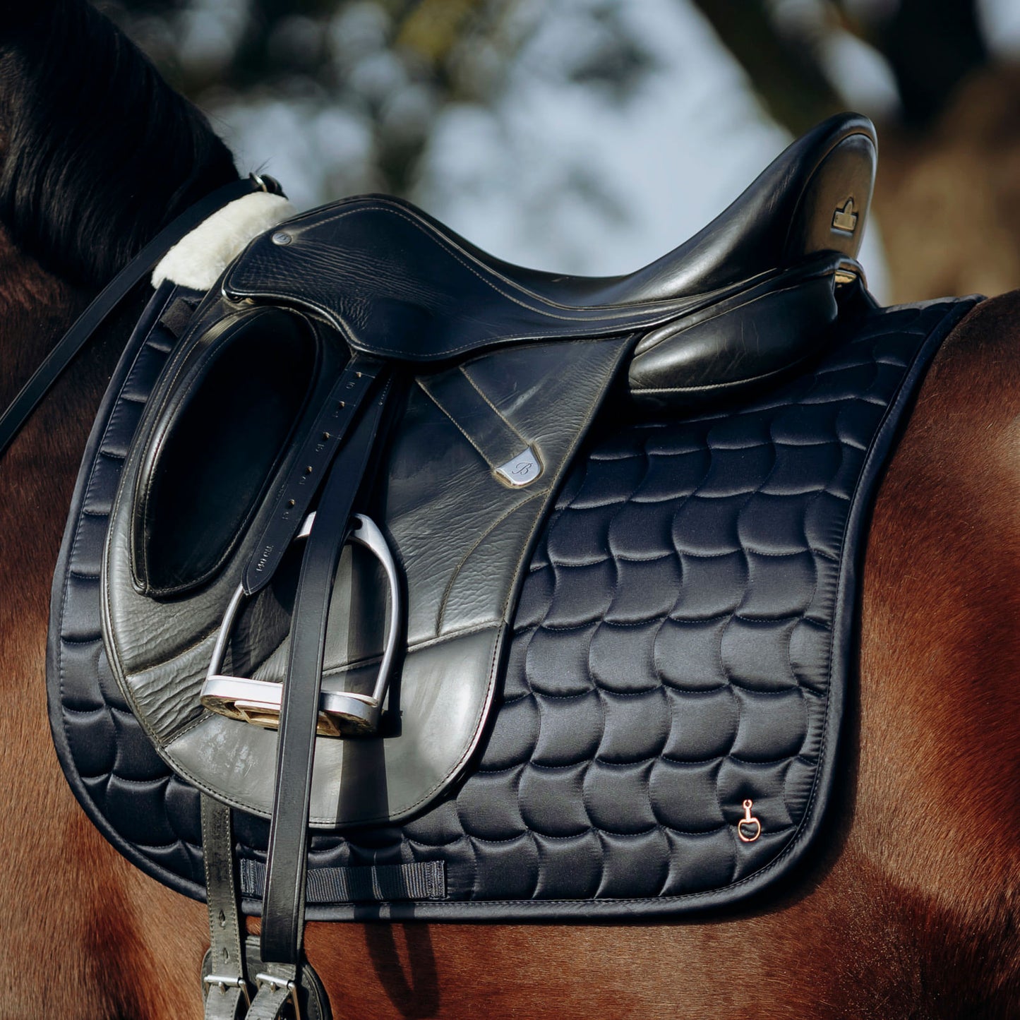 Horze Houston Comfort Fleece Dressage Saddle Pad - Dark Navy