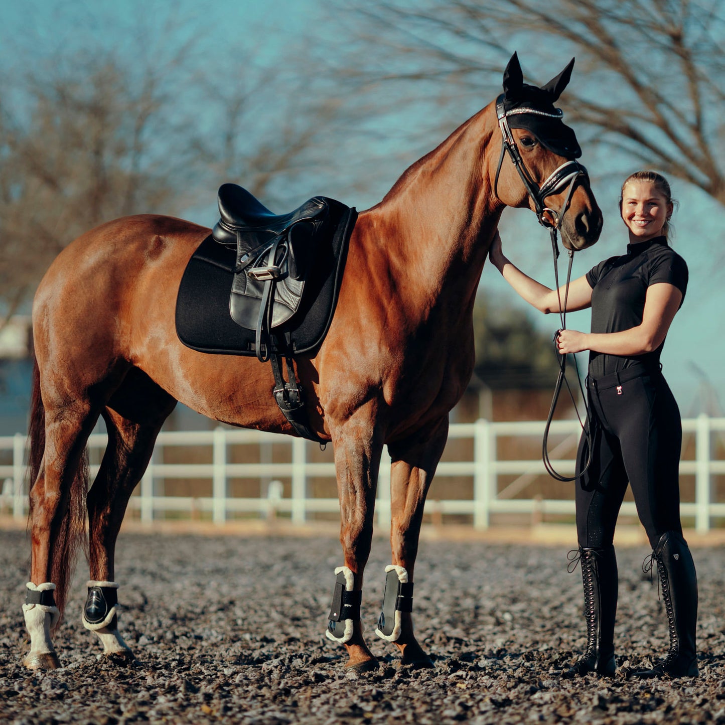 Horze Phoenix Dressage Saddle Pad - Black