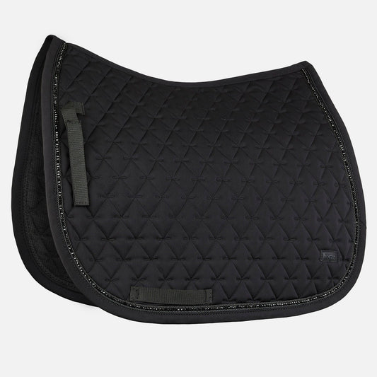 Horze Noir Pearl Corded Dressage Saddle Pad - Black