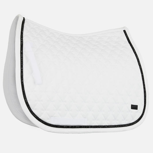 Horze Noir Pearl Corded Dressage Saddle Pad - White