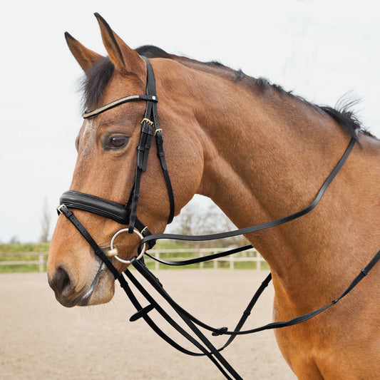 Horze Sparta Leather Draw Reins - Black