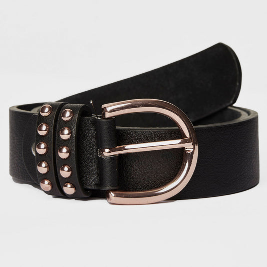 Horze Belt with Rose Gold Buckles - Black