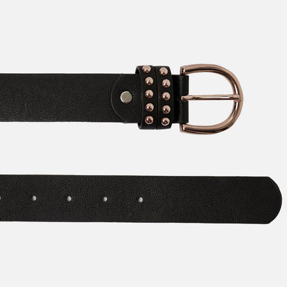 Horze Belt with Rose Gold Buckles - Black