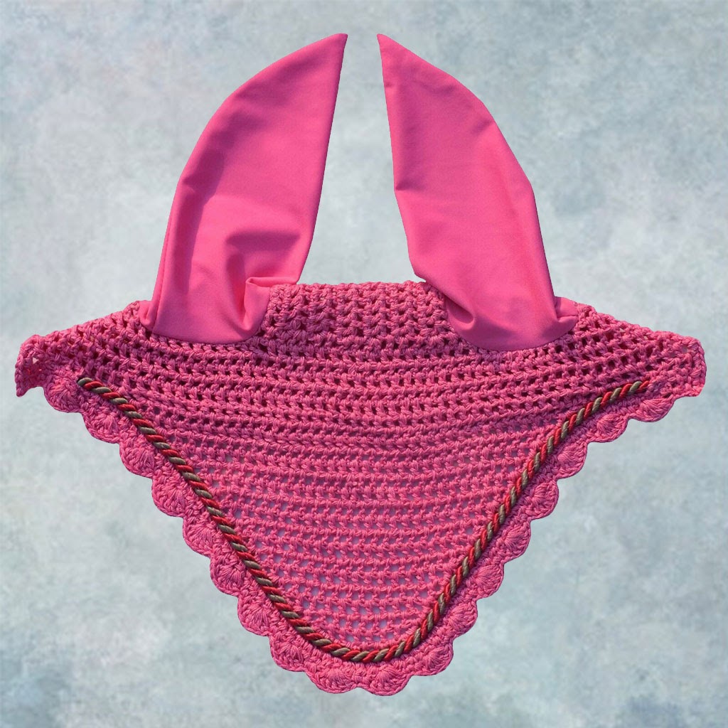 Striped Cord Ear Bonnet with Scalloped Edging