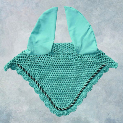 Striped Cord Ear Bonnet with Scalloped Edging