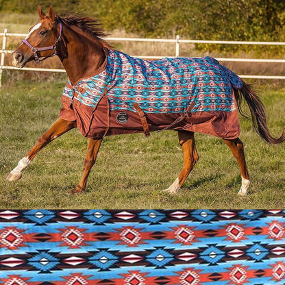 Showman® Orange and Turquoise Southwest Print 1200D Turnout Sheet