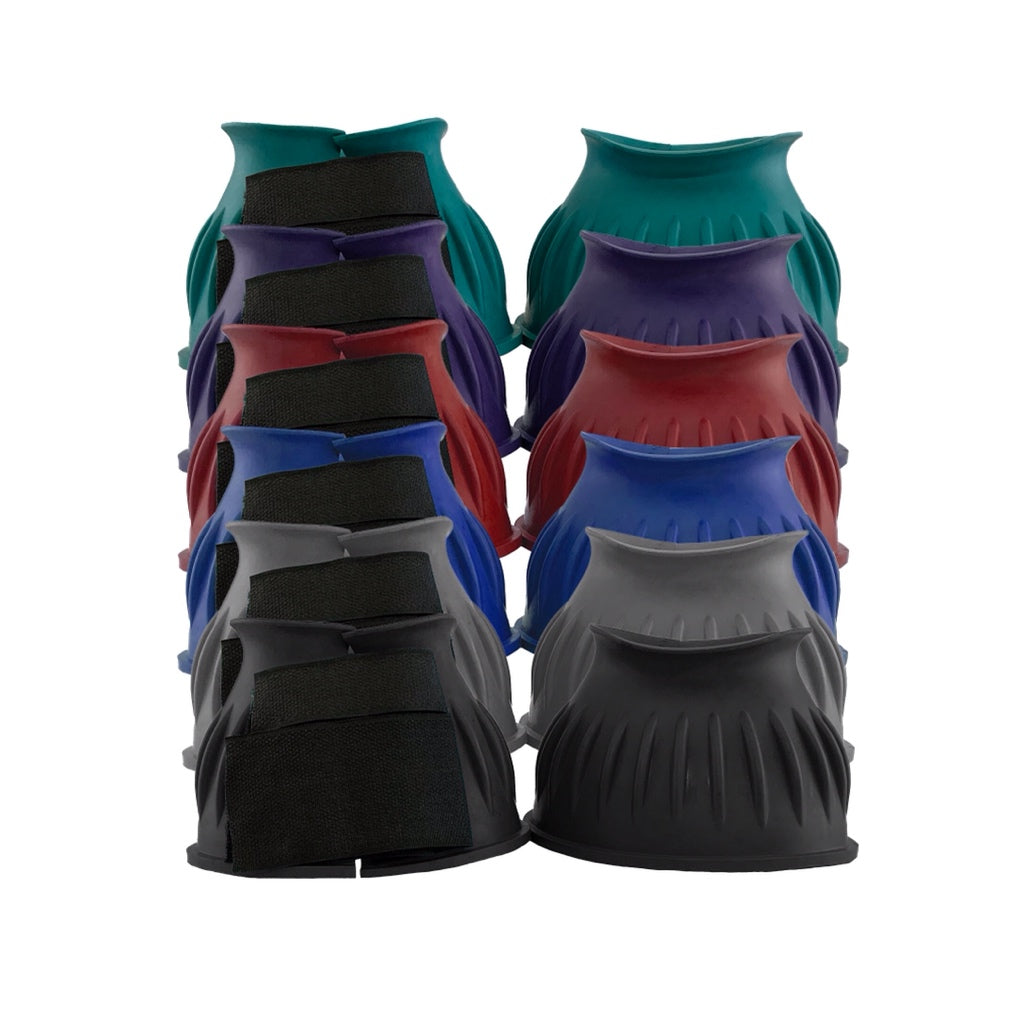 Showman® Ribbed Rubber Bell Boots with Double Closure