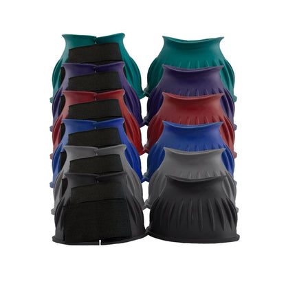 Showman® Ribbed Rubber Bell Boots with Double Closure