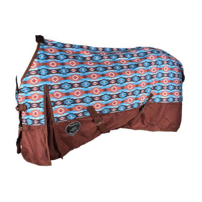 Showman® Orange and Turquoise Southwest Print 1200D Turnout Sheet