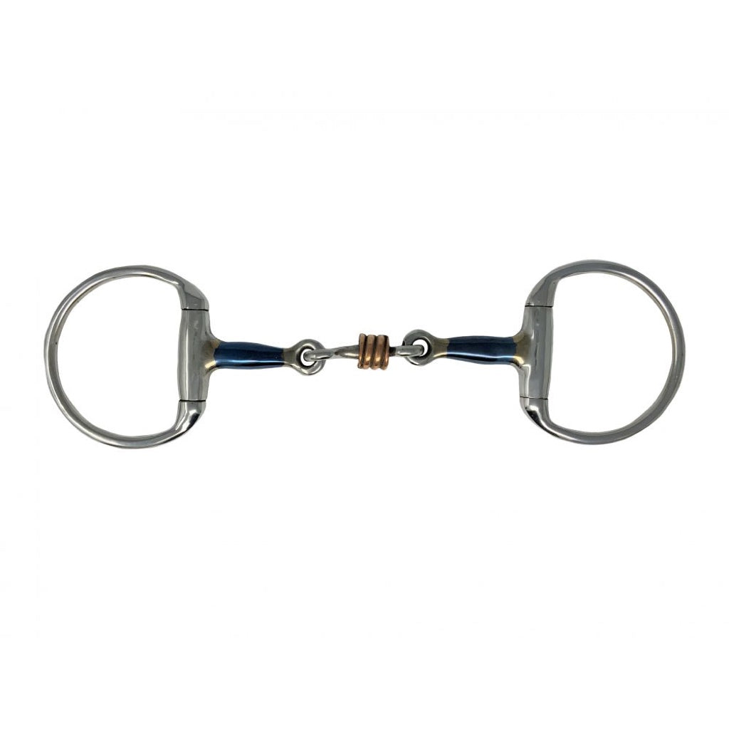 Showman® Blue Steel Eggbutt Snaffle Bit with Copper Roller - 5"