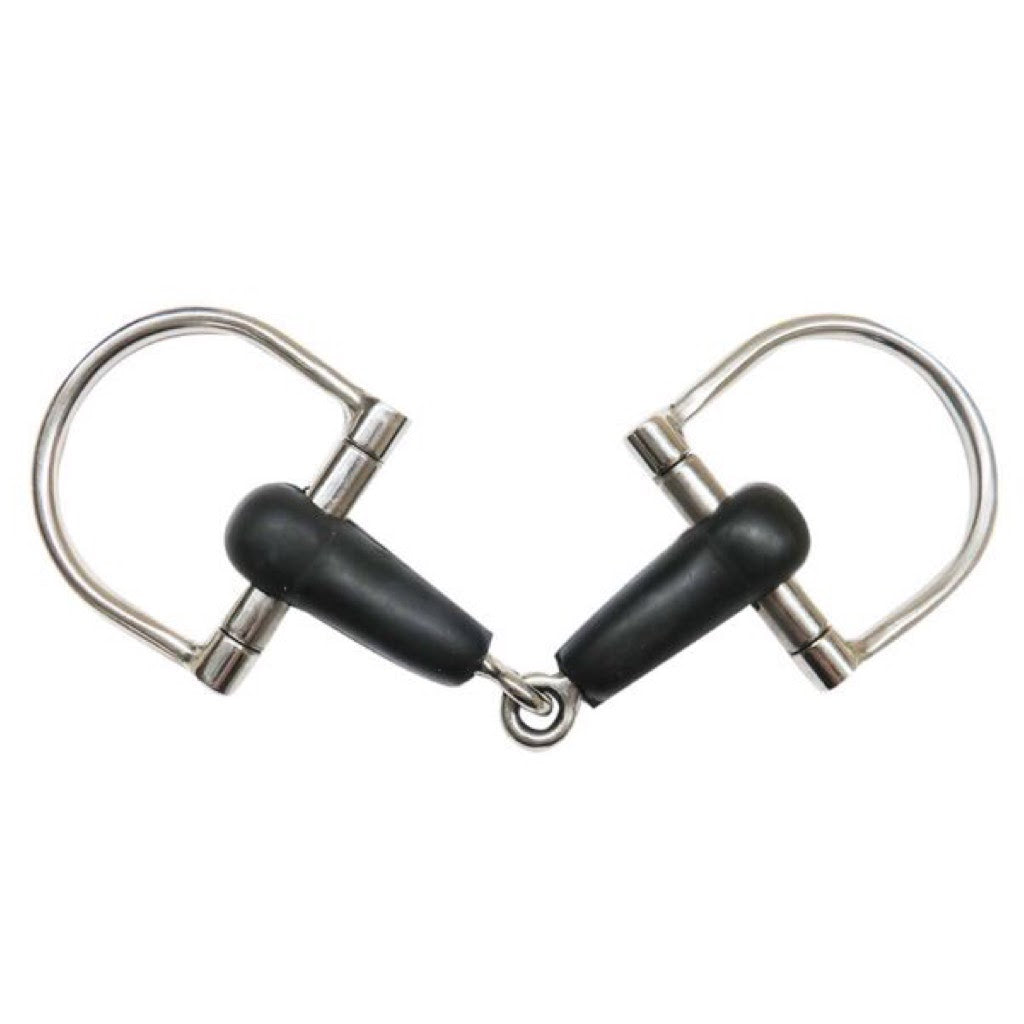 Showman® Pony Stainless Steel Rubber D Ring Snaffle Bit