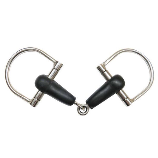 Showman® Pony Stainless Steel Rubber D Ring Snaffle Bit