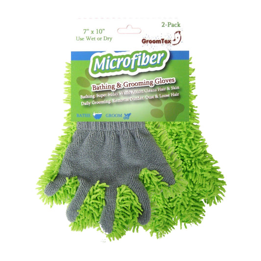 GroomTex® Microfiber Bathing & Cleaning Glove - 2 Pack