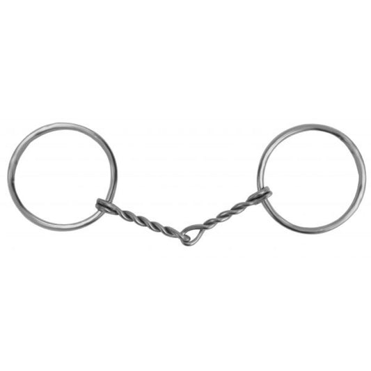 Showman® Chrome Plated Loose Ring Twisted Wire Snaffle Bit - 5"