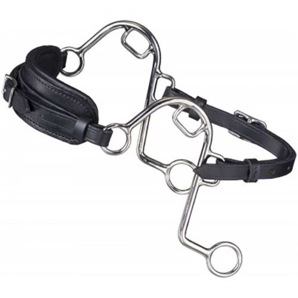 Showman® Leather Nose Stainless Steel "S" Hackamore