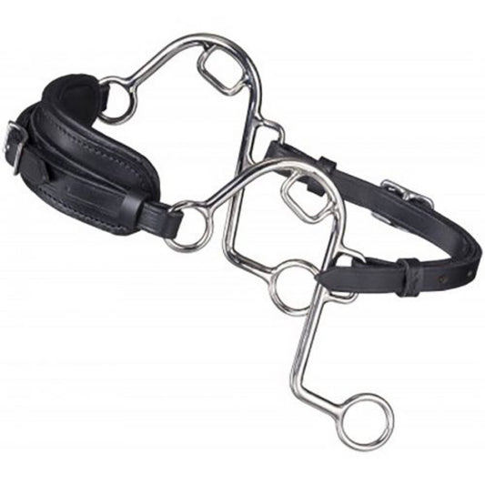 Showman® Leather Nose Stainless Steel "S" Hackamore