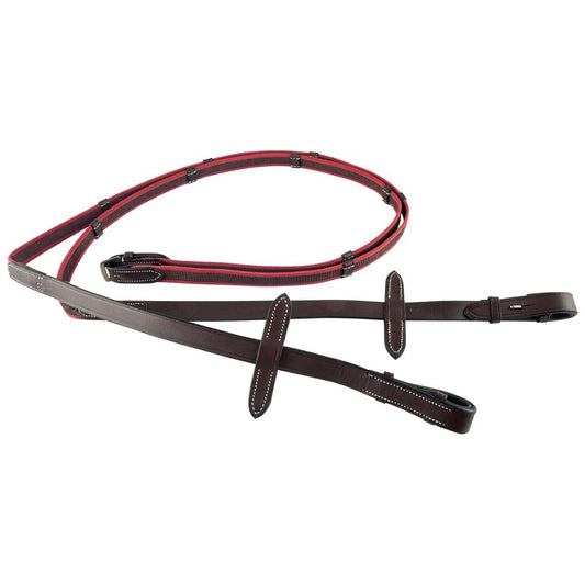 Weatherbeeta Rubberized Reins - Brown/Red