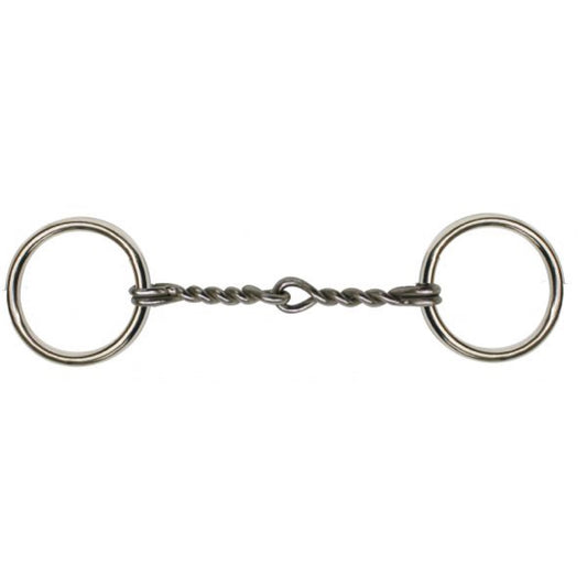 Showman® Pony Chrome Plated Loose Ring Twisted Wire Snaffle Bit - 4"